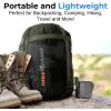 imageSereneLife 0 Degree Mummy Sleeping Bag  MilitaryStyle Lightweight ampamp Waterproof for Extreme Cold Stays Warm in 510F NoSnag Zipper Compact Carry Bag ampamp Travel Pillow for Camping ampamp BackpackingGreen