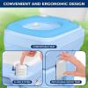 imageSereneLife 52 Gallon Portable Camping Toilet with Carry Bag For Adults Leak Proof Toilet with Detachable Waste Tank and Level Indicator Portable Potty for Camping Hiking and Boating52 Gal  Blue