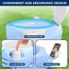 imageSereneLife 52 Gallon Portable Camping Toilet with Carry Bag For Adults Leak Proof Toilet with Detachable Waste Tank and Level Indicator Portable Potty for Camping Hiking and Boating52 Gal