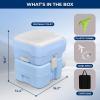 imageSereneLife 52 Gallon Portable Camping Toilet with Carry Bag For Adults Leak Proof Toilet with Detachable Waste Tank and Level Indicator Portable Potty for Camping Hiking and Boating52 Gal  Blue