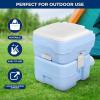 imageSereneLife 52 Gallon Portable Camping Toilet with Carry Bag For Adults Leak Proof Toilet with Detachable Waste Tank and Level Indicator Portable Potty for Camping Hiking and Boating52 Gal  Blue