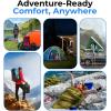 imageSereneLife Double Sleeping Bag with Pillows Waterproof ampamp Detachable for 2 Single Bags Lightweight ampamp Warm Perfect for Camping Hiking Backpacking and Cold Weather Suitable for Temperatures 510FGreen