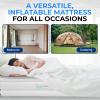 imageSereneLife Luxury Full Size Air Mattress with BuiltIn High Speed Pump Adjustable Firmness Levels Strong Spine Support 18quot Inflatable Airbed for Guests Home Camping and TravelWhite