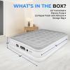 imageSereneLife Luxury Full Size Air Mattress with BuiltIn High Speed Pump Adjustable Firmness Levels Strong Spine Support 18quot Inflatable Airbed for Guests Home Camping and TravelWhite