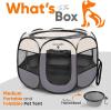 imageSereneLife OnTheGo Foldable Portable Pet Tent 8Panel Playpen for Dog ampamp Cat wFoodWater Bowl Mesh Exercise Puppy Playground Pet House Indoor ampamp Outdoor Travel ampamp Camping Pet Kennel Grey MediumGrey
