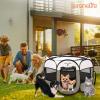 imageSereneLife OnTheGo Foldable Portable Pet Tent 8Panel Playpen for Dog ampamp Cat wFoodWater Bowl Mesh Exercise Puppy Playground Pet House Indoor ampamp Outdoor Travel ampamp Camping Pet Kennel Grey MediumGrey