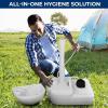 imageSereneLife Portable Camping Sink with 30L 7 Gallon BuiltIn Water Tank Large Wheels HandsFree Foot Pump ExtraLarge Basin and 5L Soap Dispenser  Ideal for Outdoors Camping and Worksites5 Gallon Creamy White