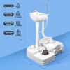 imageSereneLife Portable Camping Sink with 30L 7 Gallon BuiltIn Water Tank Large Wheels HandsFree Foot Pump ExtraLarge Basin and 5L Soap Dispenser  Ideal for Outdoors Camping and Worksites5 Gal w Sewage Tank