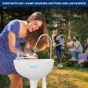 imageSereneLife Portable Camping Sink with 30L 7 Gallon BuiltIn Water Tank Large Wheels HandsFree Foot Pump ExtraLarge Basin and 5L Soap Dispenser  Ideal for Outdoors Camping and Worksites5 Gallon Creamy White