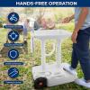 imageSereneLife Portable Camping Sink with 30L 7 Gallon BuiltIn Water Tank Large Wheels HandsFree Foot Pump ExtraLarge Basin and 5L Soap Dispenser  Ideal for Outdoors Camping and Worksites7 Gal w Wheels