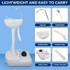 imageSereneLife Portable Camping Sink with 30L 7 Gallon BuiltIn Water Tank Large Wheels HandsFree Foot Pump ExtraLarge Basin and 5L Soap Dispenser  Ideal for Outdoors Camping and Worksites5 Gallon Creamy White