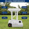 imageSereneLife Portable Camping Sink with 30L 7 Gallon BuiltIn Water Tank Large Wheels HandsFree Foot Pump ExtraLarge Basin and 5L Soap Dispenser  Ideal for Outdoors Camping and Worksites7 Gal w Wheels