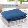 imageSereneLife SLHVBLKT20 Weighted 60x80 Inches 20 lbs with Removable Super Soft Minky Cover and Premium Glass Beads Filling for Adults and Children Heavy Blanket for Bed Sofa Queen Size Blue