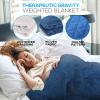 imageSereneLife SLHVBLKT20 Weighted 60x80 Inches 20 lbs with Removable Super Soft Minky Cover and Premium Glass Beads Filling for Adults and Children Heavy Blanket for Bed Sofa Queen Size Blue