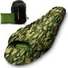 imageSereneLife 0 Degree Mummy Sleeping Bag  MilitaryStyle Lightweight ampamp Waterproof for Extreme Cold Stays Warm in 510F NoSnag Zipper Compact Carry Bag ampamp Travel Pillow for Camping ampamp BackpackingCamouflage