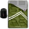 imageSereneLife Double Sleeping Bag with Pillows Waterproof ampamp Detachable for 2 Single Bags Lightweight ampamp Warm Perfect for Camping Hiking Backpacking and Cold Weather Suitable for Temperatures 510FGreen