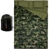 imageSereneLife Double Sleeping Bag with Pillows Waterproof ampamp Detachable for 2 Single Bags Lightweight ampamp Warm Perfect for Camping Hiking Backpacking and Cold Weather Suitable for Temperatures 510FCamouflage