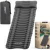 imageSereneLife Lightweight ampamp Compact Camping Gear  Sleeping Pads ampamp Bags with Builtin Pillows for Outdoor Comfort Waterproof ampamp TearResistant Design Perfect for Hiking Backpacking Couples ampamp Solo UseGrey