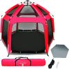 imageSerenelife ONThe GO Baby and Toddler Pack and Play  Playpen  Play Yard Compact Portable Lightweight Foldable Indoor and Outdoor wCanopy 5 Panel MattressRed