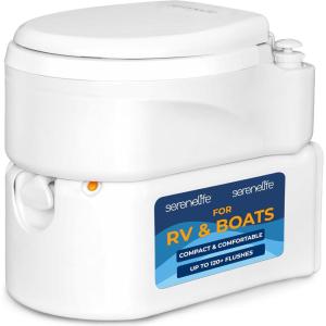 imageSereneLife 52 Gallon Portable Camping Toilet with Carry Bag For Adults Leak Proof Toilet with Detachable Waste Tank and Level Indicator Portable Potty for Camping Hiking and Boating63 Gal