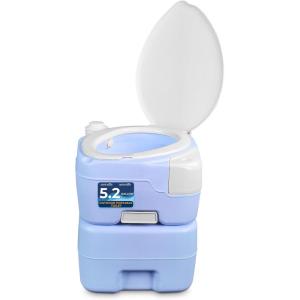 imageSereneLife 52 Gallon Portable Camping Toilet with Carry Bag For Adults Leak Proof Toilet with Detachable Waste Tank and Level Indicator Portable Potty for Camping Hiking and Boating52 Gal