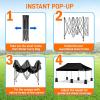 imagePop Up Canopy Tent 10x15  Commercial Instant Shelter FoldableCollapsible Sun Shade Canopy Pop Up Tent wWaterproof UV Resistant Tent Top Portable Carry Bag ampamp Sand Bag  SereneLife SLGZ15W WhiteBlack