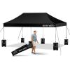 imagePop Up Canopy Tent 10x15  Commercial Instant Shelter FoldableCollapsible Sun Shade Canopy Pop Up Tent wWaterproof UV Resistant Tent Top Portable Carry Bag ampamp Sand Bag  SereneLife SLGZ15W WhiteBlack