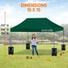 imagePop Up Canopy Tent 10x15  Commercial Instant Shelter FoldableCollapsible Sun Shade Canopy Pop Up Tent wWaterproof UV Resistant Tent Top Portable Carry Bag ampamp Sand Bag  SereneLife SLGZ15W WhiteForest Green