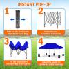imagePop Up Canopy Tent 10x15  Commercial Instant Shelter FoldableCollapsible Sun Shade Canopy Pop Up Tent wWaterproof UV Resistant Tent Top Portable Carry Bag ampamp Sand Bag  SereneLife SLGZ15W WhiteBlue