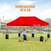 imagePop Up Canopy Tent 10x15  Commercial Instant Shelter FoldableCollapsible Sun Shade Canopy Pop Up Tent wWaterproof UV Resistant Tent Top Portable Carry Bag ampamp Sand Bag  SereneLife SLGZ15W WhiteRed