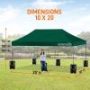 imagePop Up Canopy Tent 10x15  Commercial Instant Shelter FoldableCollapsible Sun Shade Canopy Pop Up Tent wWaterproof UV Resistant Tent Top Portable Carry Bag ampamp Sand Bag  SereneLife SLGZ15W WhiteForest Green