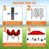 imagePop Up Canopy Tent 10x15  Commercial Instant Shelter FoldableCollapsible Sun Shade Canopy Pop Up Tent wWaterproof UV Resistant Tent Top Portable Carry Bag ampamp Sand Bag  SereneLife SLGZ15W WhiteRed