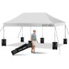 imagePop Up Canopy Tent 10x15  Commercial Instant Shelter FoldableCollapsible Sun Shade Canopy Pop Up Tent wWaterproof UV Resistant Tent Top Portable Carry Bag ampamp Sand Bag  SereneLife SLGZ15W WhiteWhite