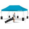 imagePop Up Canopy Tent 10x15  Commercial Instant Shelter FoldableCollapsible Sun Shade Canopy Pop Up Tent wWaterproof UV Resistant Tent Top Portable Carry Bag ampamp Sand Bag  SereneLife SLGZ15W WhiteSky Blue