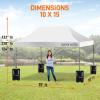 imagePop Up Canopy Tent 10x15  Commercial Instant Shelter FoldableCollapsible Sun Shade Canopy Pop Up Tent wWaterproof UV Resistant Tent Top Portable Carry Bag ampamp Sand Bag  SereneLife SLGZ15W WhiteWhite