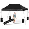 imagePop Up Canopy Tent 10x15  Commercial Instant Shelter FoldableCollapsible Sun Shade Canopy Pop Up Tent wWaterproof UV Resistant Tent Top Portable Carry Bag ampamp Sand Bag  SereneLife SLGZ15W WhiteBlack