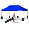 imagePop Up Canopy Tent 10x15  Commercial Instant Shelter FoldableCollapsible Sun Shade Canopy Pop Up Tent wWaterproof UV Resistant Tent Top Portable Carry Bag ampamp Sand Bag  SereneLife SLGZ15W WhiteBlue