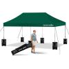imagePop Up Canopy Tent 10x15  Commercial Instant Shelter FoldableCollapsible Sun Shade Canopy Pop Up Tent wWaterproof UV Resistant Tent Top Portable Carry Bag ampamp Sand Bag  SereneLife SLGZ15W WhiteForest Green