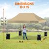 imagePop Up Canopy Tent 10x15  Commercial Instant Shelter FoldableCollapsible Sun Shade Canopy Pop Up Tent wWaterproof UV Resistant Tent Top Portable Carry Bag ampamp Sand Bag  SereneLife SLGZ15W WhiteKhaki