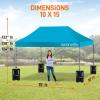 imagePop Up Canopy Tent 10x15  Commercial Instant Shelter FoldableCollapsible Sun Shade Canopy Pop Up Tent wWaterproof UV Resistant Tent Top Portable Carry Bag ampamp Sand Bag  SereneLife SLGZ15W WhiteSky Blue