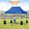 imagePop Up Canopy Tent 10x15  Commercial Instant Shelter FoldableCollapsible Sun Shade Canopy Pop Up Tent wWaterproof UV Resistant Tent Top Portable Carry Bag ampamp Sand Bag  SereneLife SLGZ15W WhiteBlue