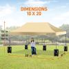 imagePop Up Canopy Tent 10x15  Commercial Instant Shelter FoldableCollapsible Sun Shade Canopy Pop Up Tent wWaterproof UV Resistant Tent Top Portable Carry Bag ampamp Sand Bag  SereneLife SLGZ15W WhiteKhaki