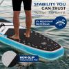 imageSereneLife 106 Inflatable StandUp Paddle Board with LED Lights  32 Wide Stable Design with NonSlip EVA Deck Pad Includes Premium SUP Accessories for Youth and Adults 275 lbs Capacity