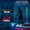 imageSereneLife 106 Inflatable StandUp Paddle Board with LED Lights  32 Wide Stable Design with NonSlip EVA Deck Pad Includes Premium SUP Accessories for Youth and Adults 275 lbs Capacity