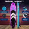 imageSereneLife 106 Inflatable StandUp Paddle Board with LED Lights  32 Wide Stable Design with NonSlip EVA Deck Pad Includes Premium SUP Accessories for Youth and Adults 275 lbs Capacity