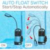 imageSereneLife 12HP Sump Pump Submersible 1980GPH Water Pump for Pool Draining with Auto Float Switch 3pc Adapter Set for USA Garden and Flat Hose 16ft Cord Clean Dirty Water Yard Pool Tub Pond12HP