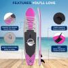 imageSereneLife Inflatable Stand Up Paddle Board with Premium SUP Accessories  Wide Stable Design with NonSlip EVA Deck Pad for Adults and Youth of All Skill LevelsPink