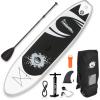 imageSereneLife Inflatable Stand Up Paddle Board with Premium SUP Accessories  Wide Stable Design with NonSlip EVA Deck Pad for Adults and Youth of All Skill LevelsBlack and Light Gray