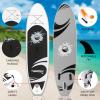 imageSereneLife Inflatable Stand Up Paddle Board with Premium SUP Accessories  Wide Stable Design with NonSlip EVA Deck Pad for Adults and Youth of All Skill Levels 350 lbs CapacityGrey