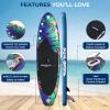 imageSereneLife Inflatable Stand Up Paddle Board with Premium SUP Accessories  Wide Stable Design with NonSlip EVA Deck Pad for Adults and Youth of All Skill Levels 350 lbs CapacityMulticolor